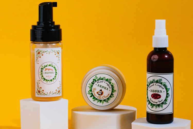 face care combo ( Normal & Slightly dry skin- Arya F w +Papaya G cream + Hy.toner )